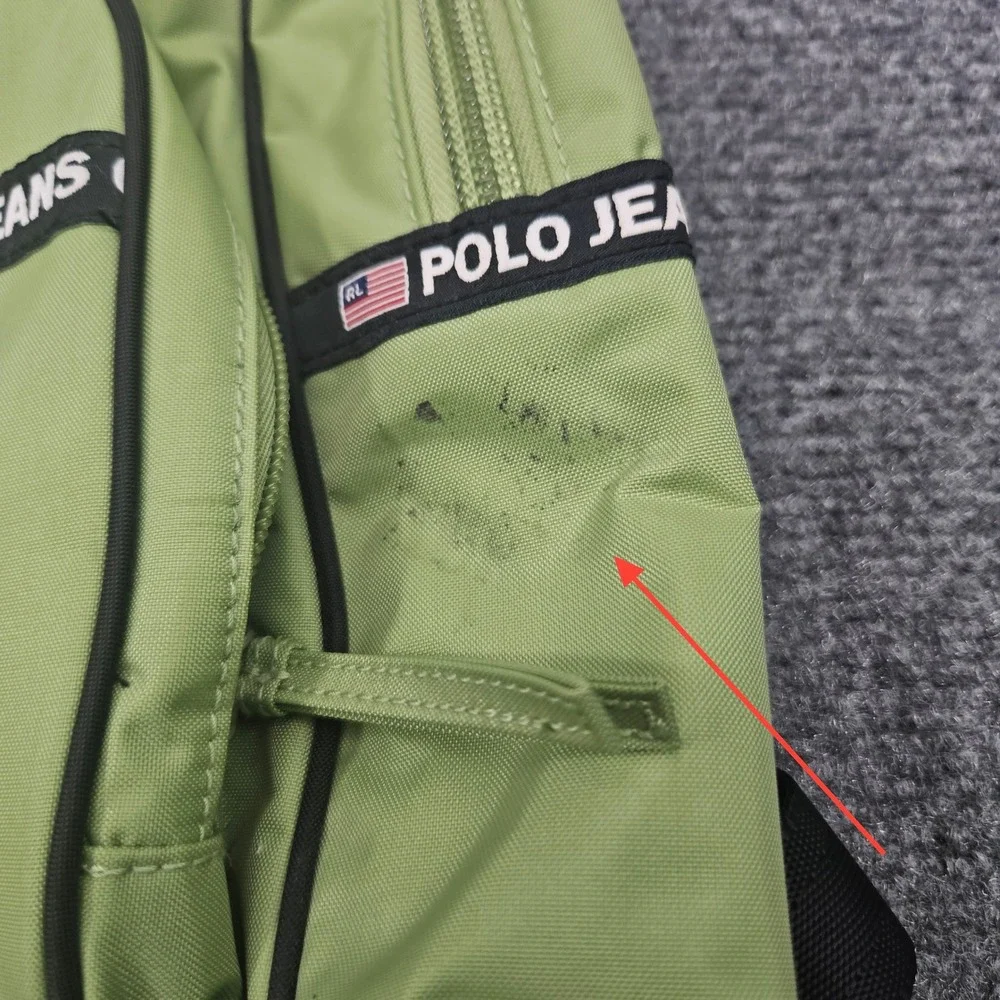 Vintage 90s Polo Jeans Co Ralph Lauren Backpack Green Bag Nylon Y2K Skate Sporty